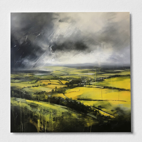 Fields of Wheat in the Southdowns watercolour painting