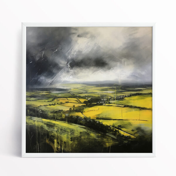 Fields of Wheat in the Southdowns watercolour painting