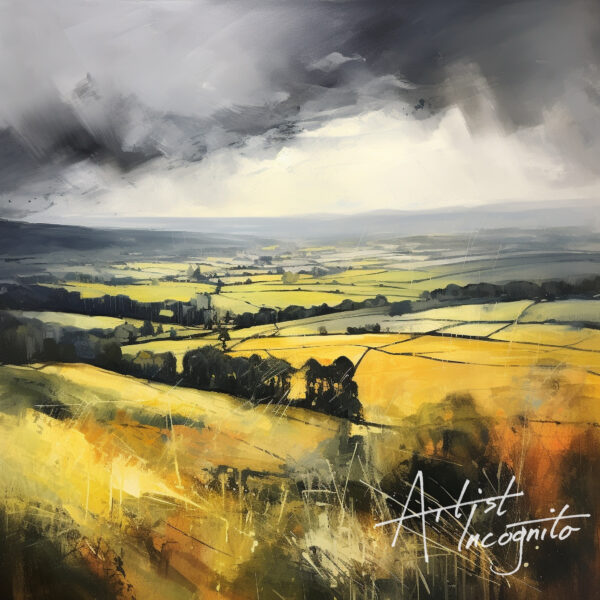 South Downs Wheat Field After a Storm
