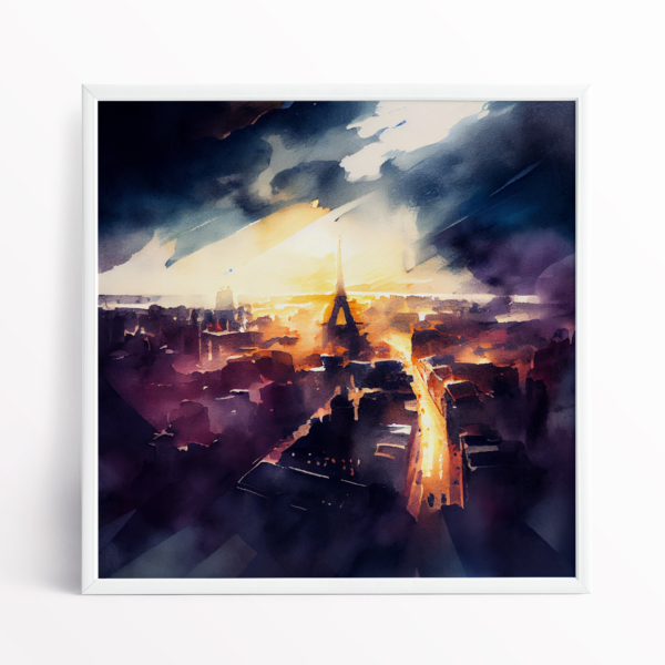 Paris Watercolour painting "la ville lumière"