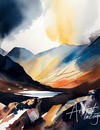 Scafell pike lake district painting