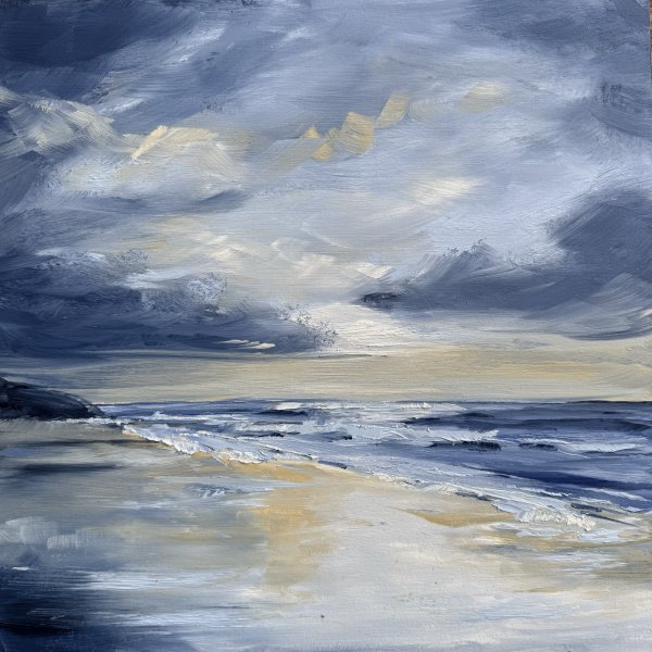 Cornwall Beach Abstract Landscape Original Oil Painting