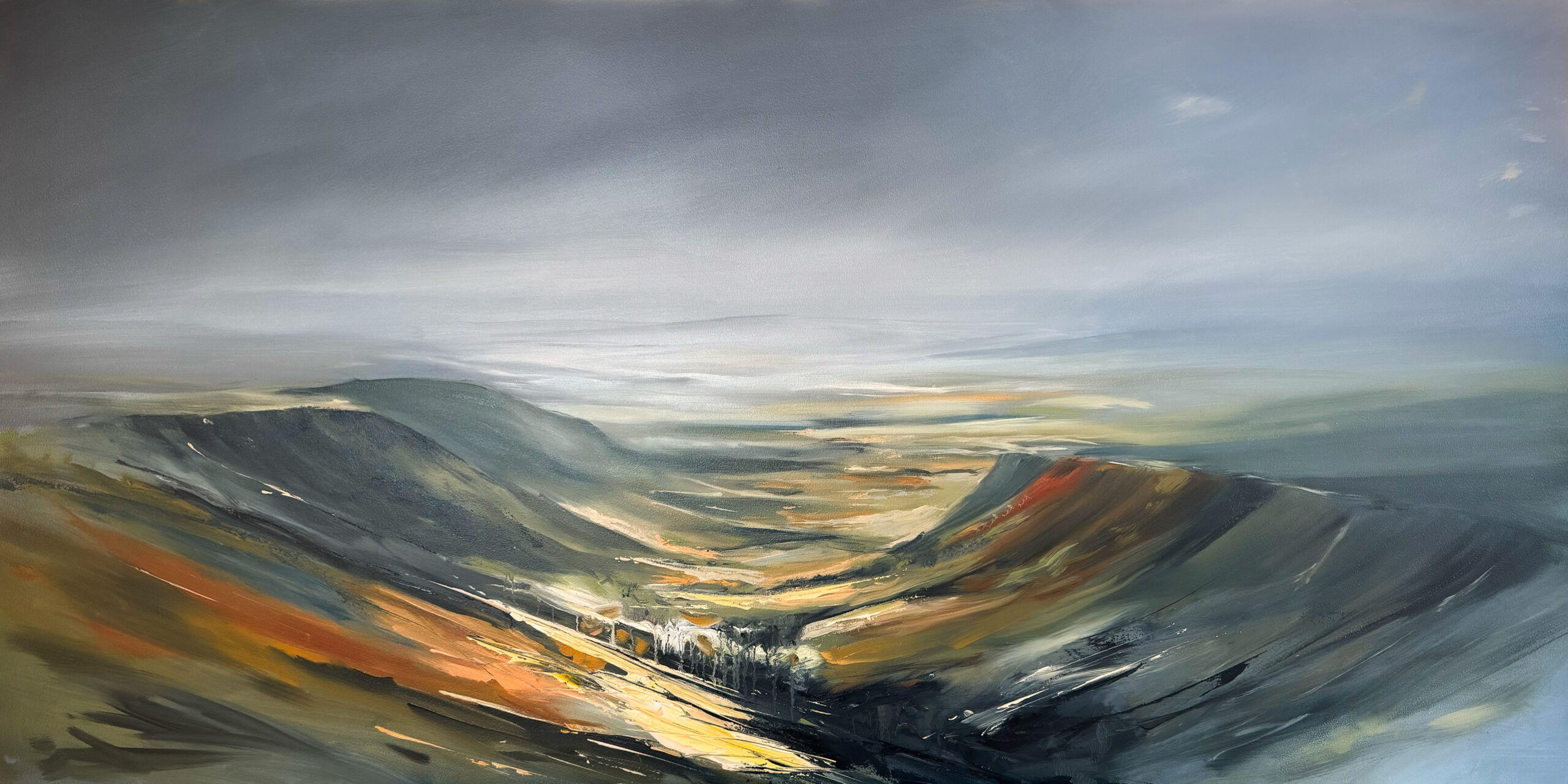 Northern Hills Uk Landscape Oil Painting by Artist Incognito