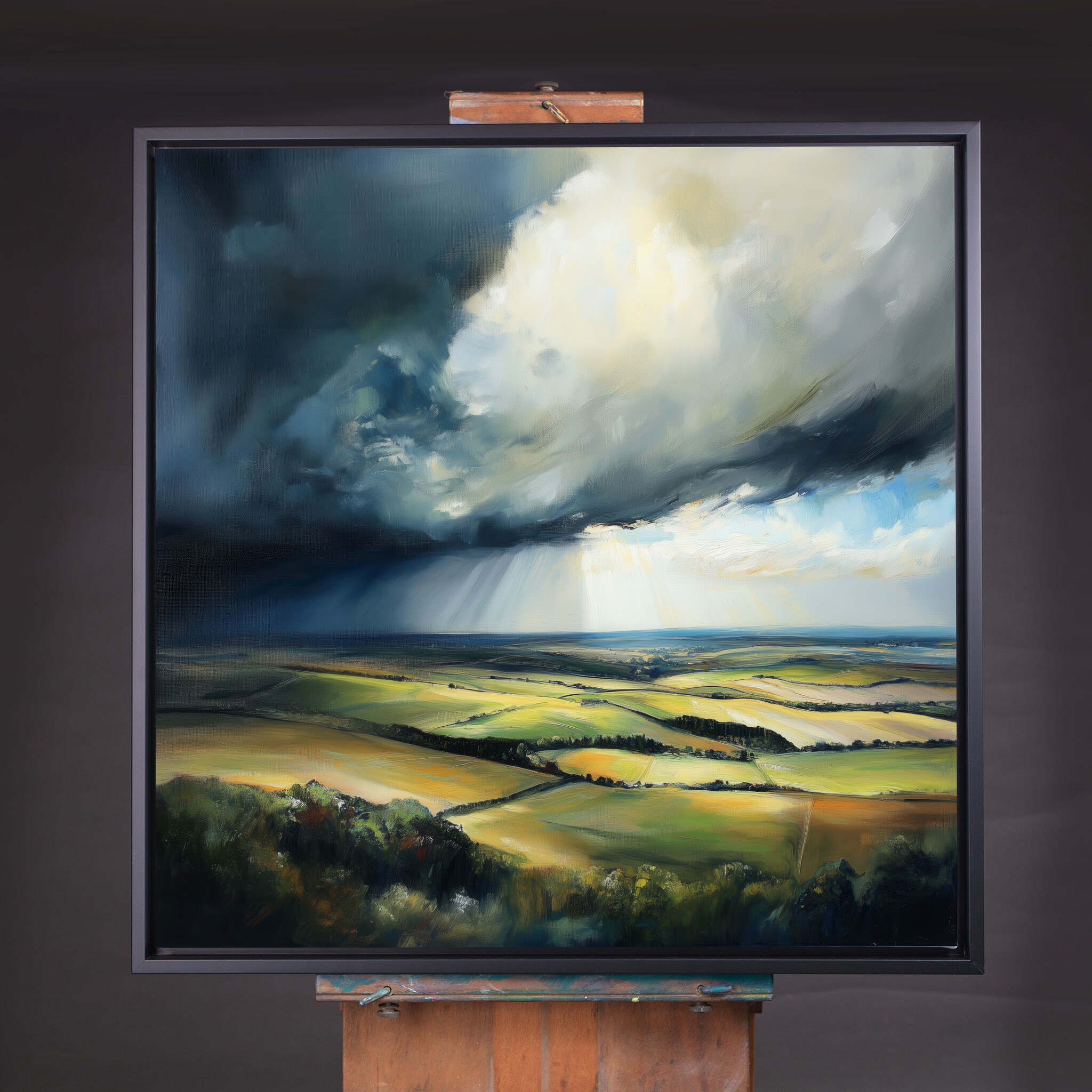 Southdowns Impressionist Landscape Blue Tones Wall Art | Perfect Living Room Decor - CBF