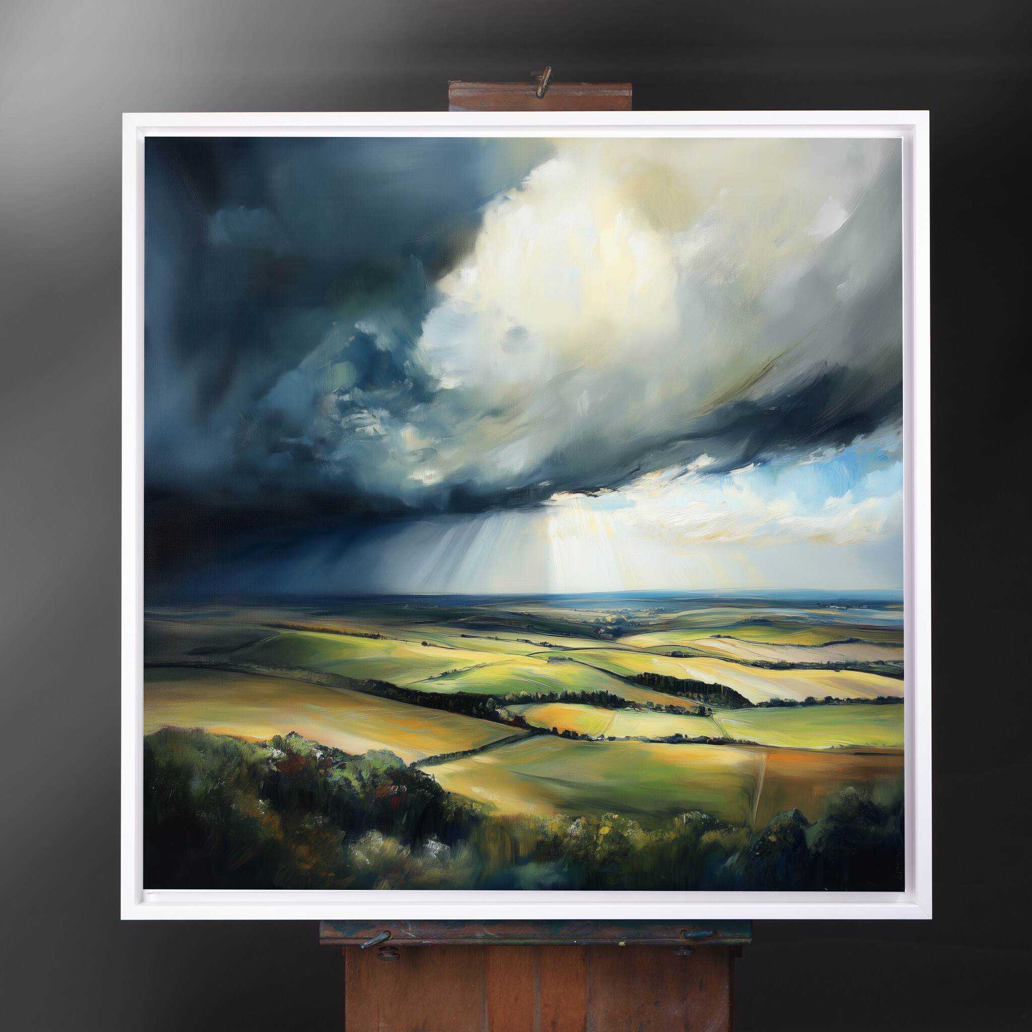 Southdowns Impressionist Landscape Blue Tones Wall Art | Perfect Living Room Decor - CWF