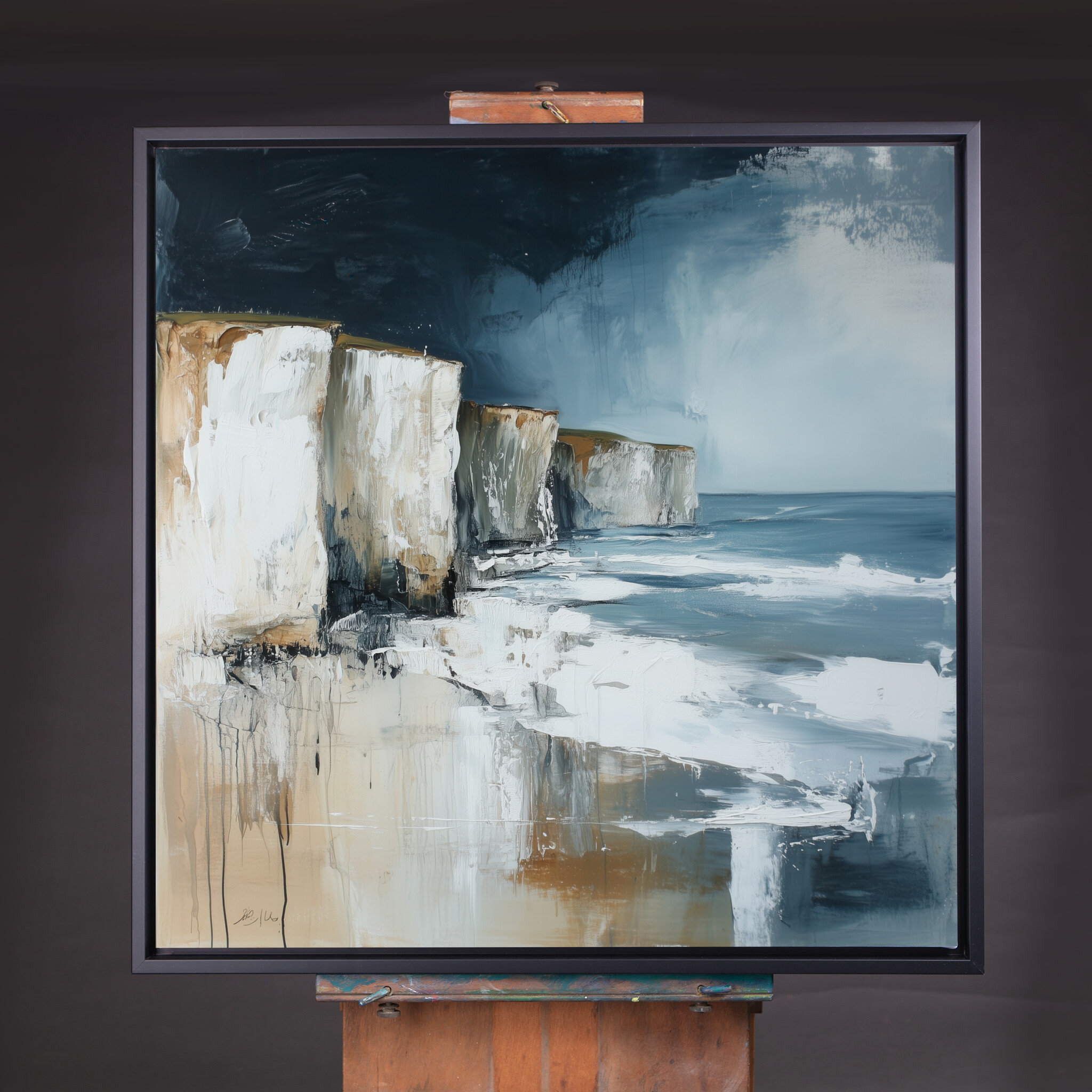 Birling Gap Impressionist Blue Landscape Living Room Art | Coastal Home Decor - CBF