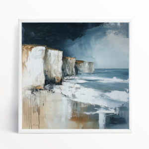 Birling Gap Impressionist Blue Landscape Living Room Art | Coastal Home Decor