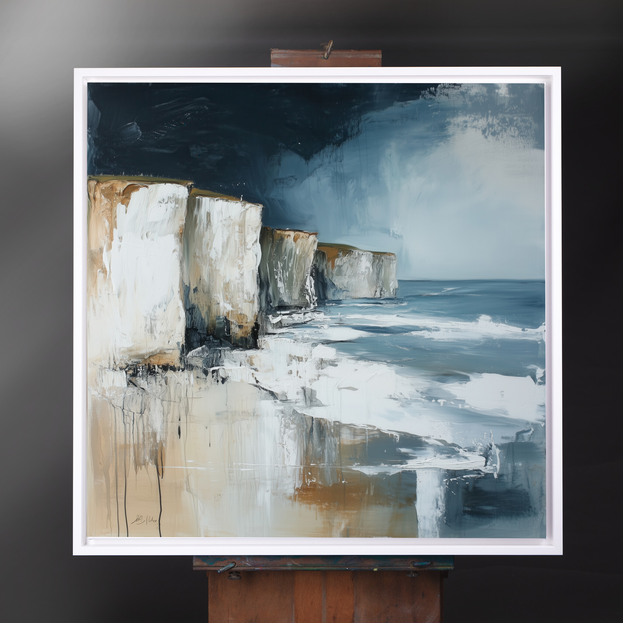 Birling Gap Impressionist Blue Landscape Living Room Art | Coastal Home Decor - CWF