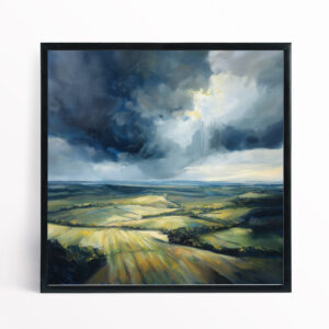 Southdowns Impressionist Green Landscape Living Room Wall Art | Canvas Print Home Decor - BFP