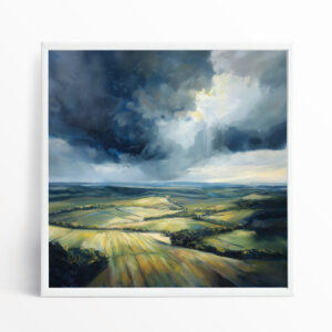 Southdowns Impressionist Green Landscape Living Room Wall Art | Canvas Print Home Decor