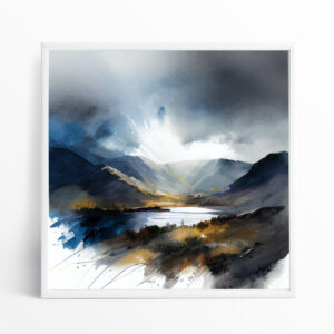 Lake District Impressionist Blue Art Living Room Wall Art | Canvas Print Decor
