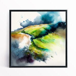 Sussex Abstract Green Blue Landscape Wall Art | Perfect Living Room Decor - BFP