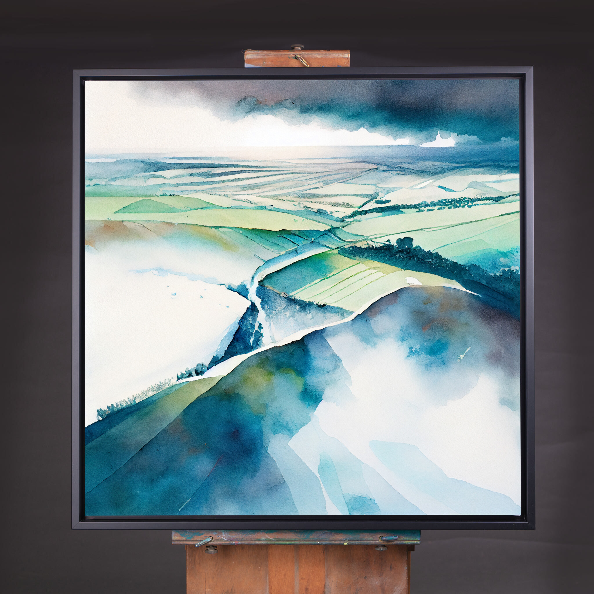 Southdowns Impressionist Green Blue Bedroom Wall Art | Perfect Home Decor - CBF