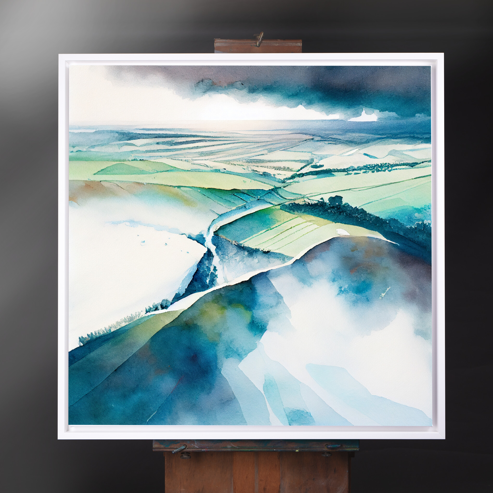Southdowns Impressionist Green Blue Bedroom Wall Art | Perfect Home Decor - CWF