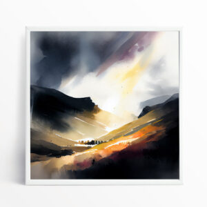 Peak District Abstract Warm Tones Living Room Wall Art | Earth Tones Canvas Print