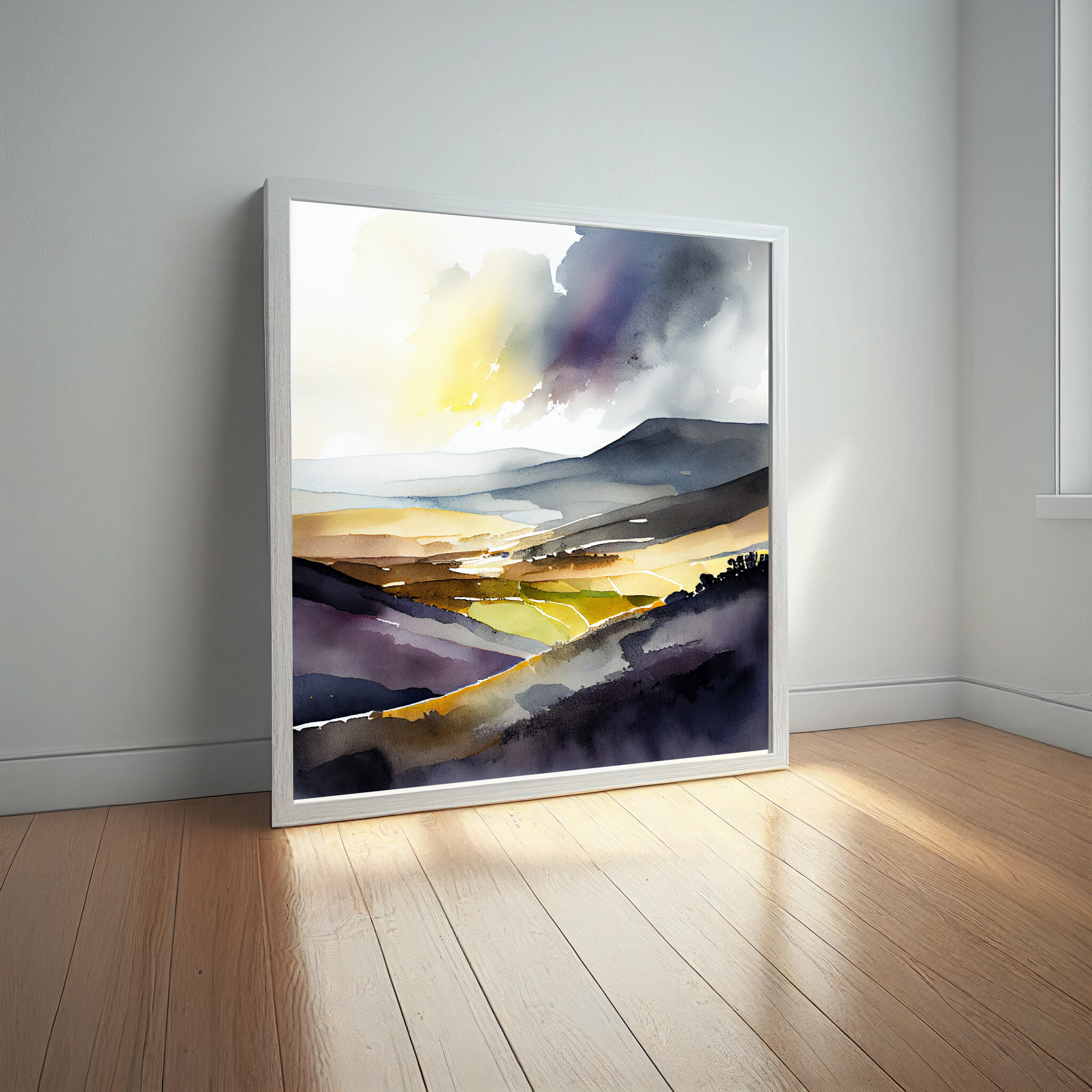 Sussex Watercolour Abstract Earth Tones Living Room Wall Art | Perfect Home Decor -