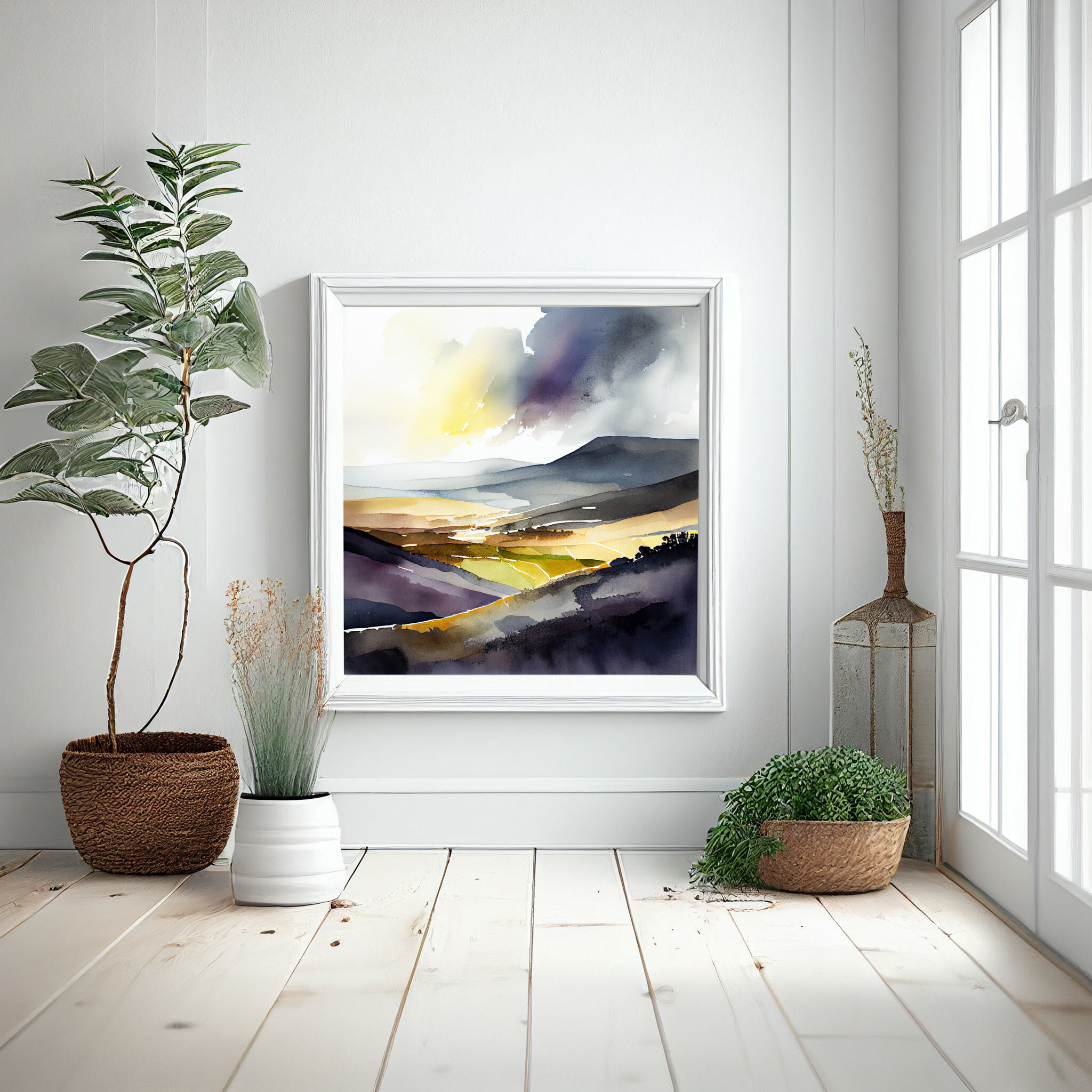 Sussex Watercolour Abstract Earth Tones Living Room Wall Art | Perfect Home Decor -