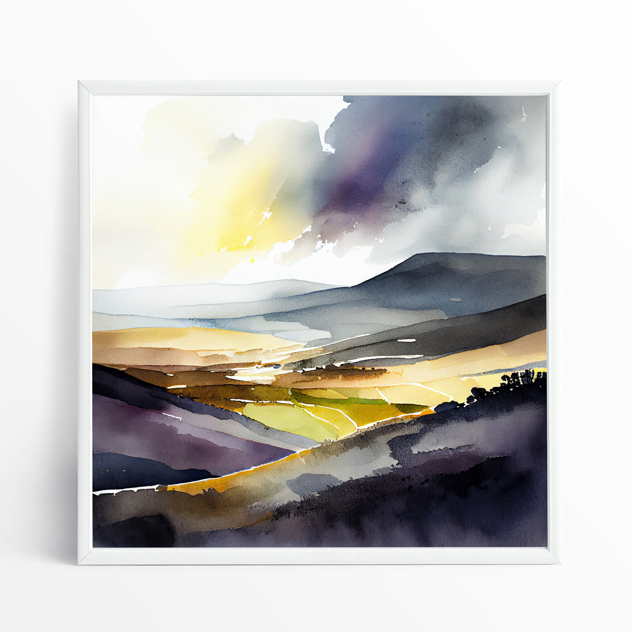 Sussex Watercolour Abstract Earth Tones Living Room Wall Art | Perfect Home Decor - WFP