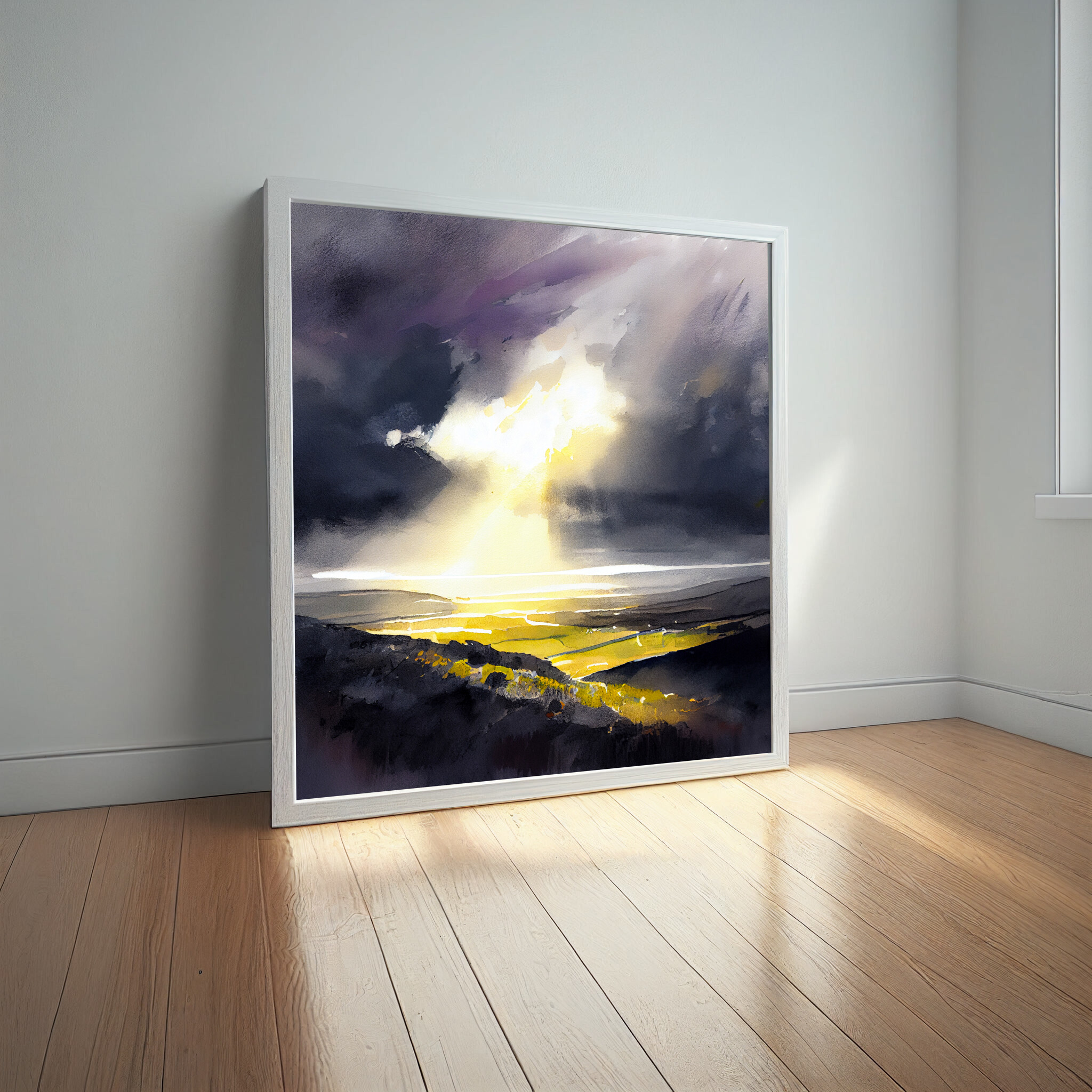 Exmoor Impressionist Landscape Purple Hues Living Room Wall Art | Canvas Print -