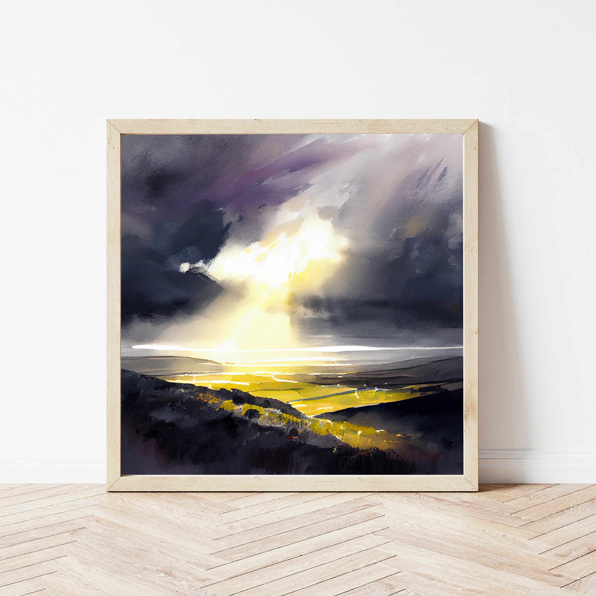 Exmoor Impressionist Landscape Purple Hues Living Room Wall Art | Canvas Print -