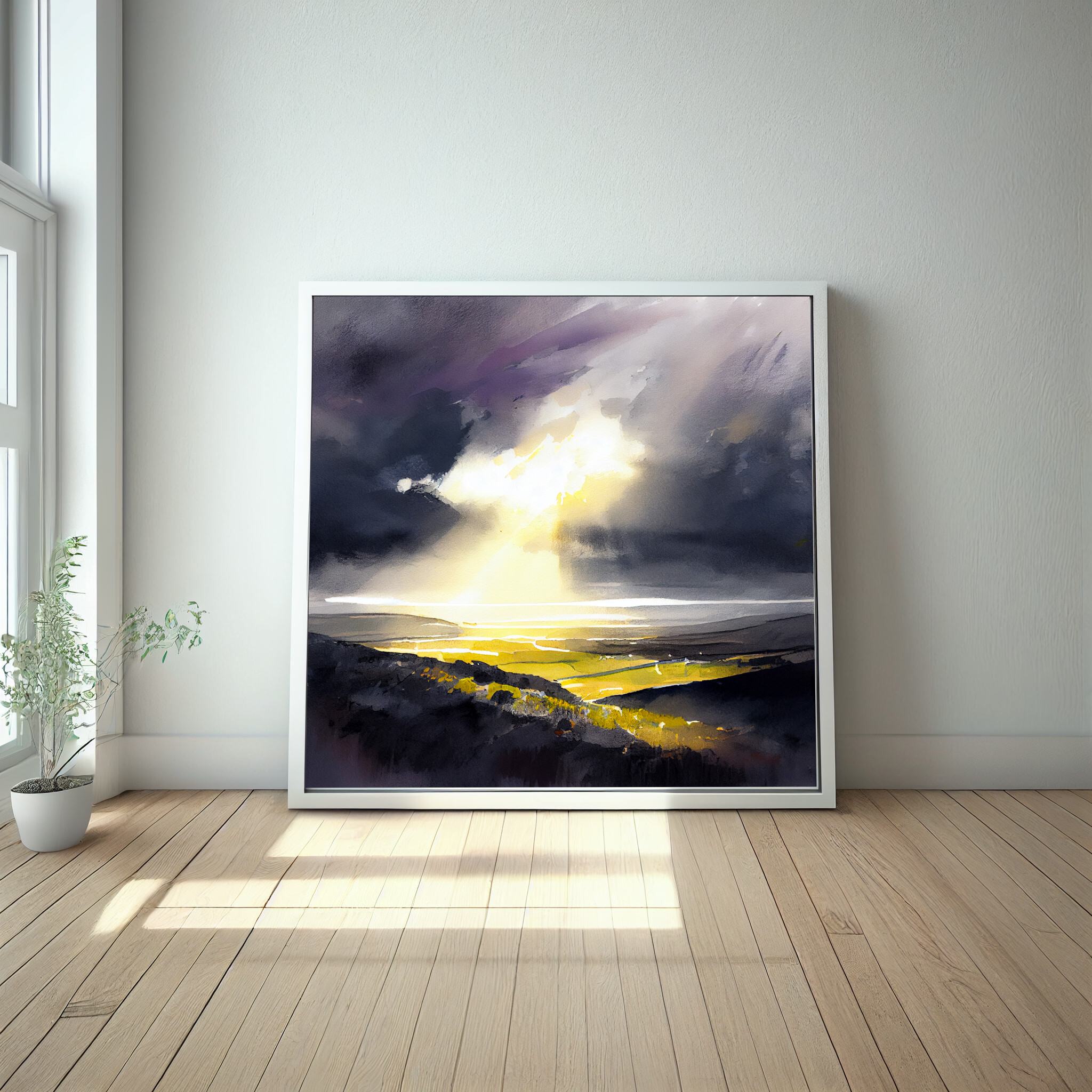 Exmoor Impressionist Landscape Purple Hues Living Room Wall Art | Canvas Print -