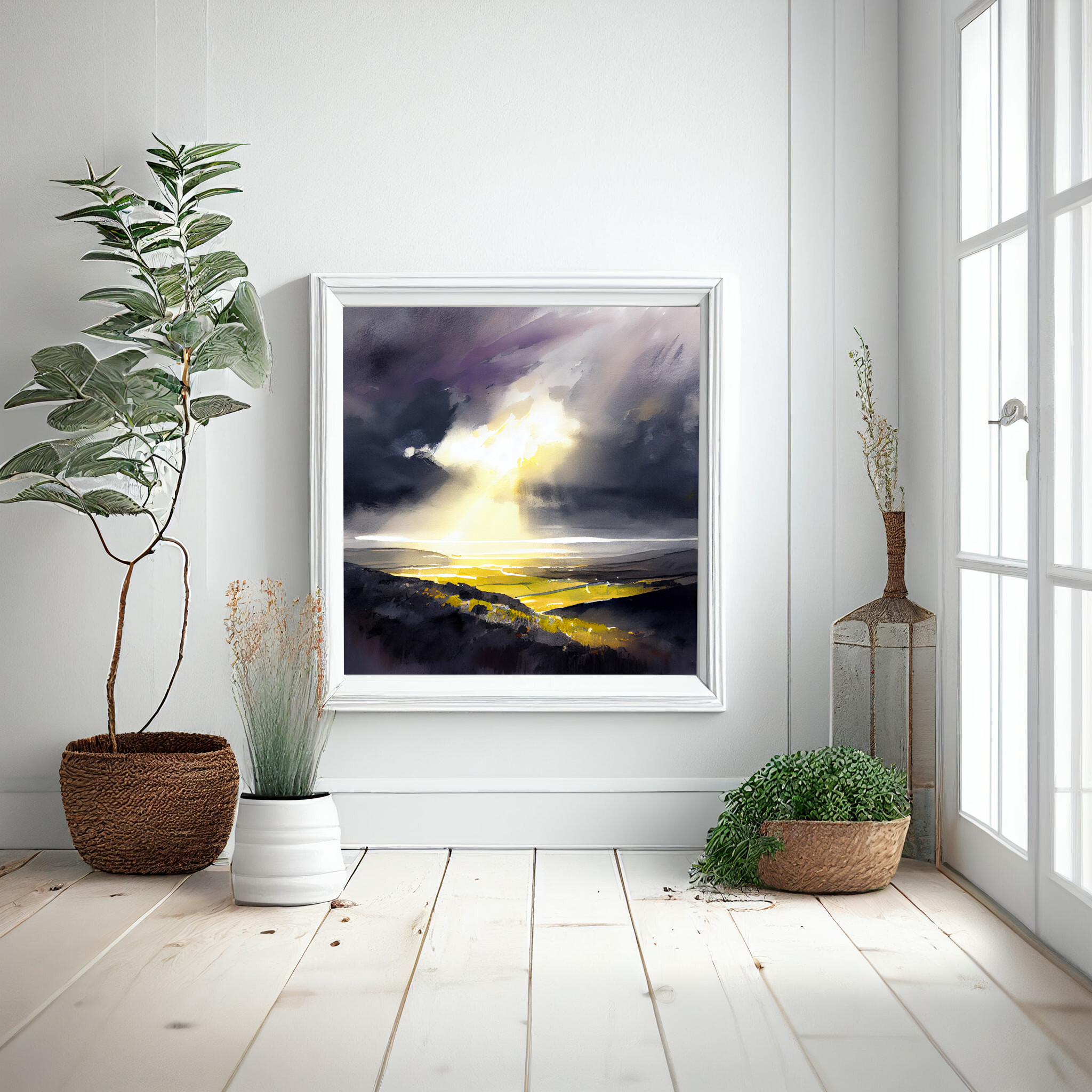 Exmoor Impressionist Landscape Purple Hues Living Room Wall Art | Canvas Print -