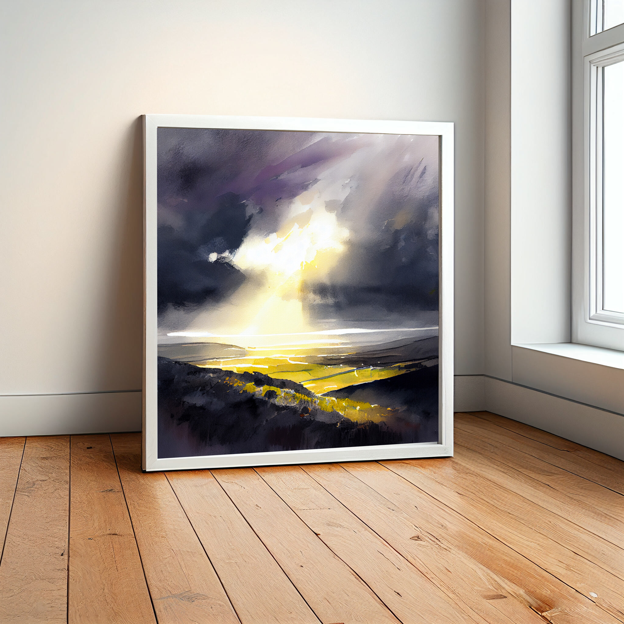 Exmoor Impressionist Landscape Purple Hues Living Room Wall Art | Canvas Print -