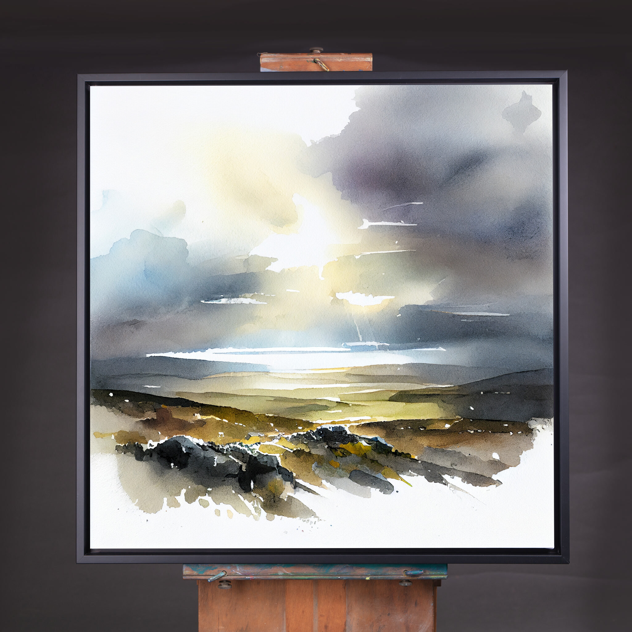 Exmoor Watercolor Landscape Earth Tones Living Room Wall Art | Modern Home Decor - CBF