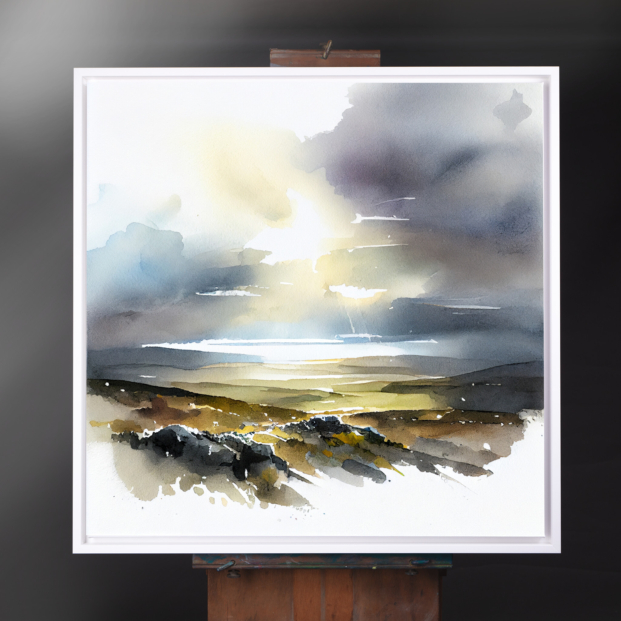 Exmoor Watercolor Landscape Earth Tones Living Room Wall Art | Modern Home Decor - CWF