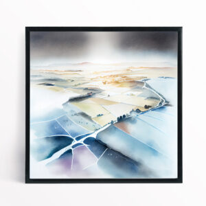 518 Southdowns Minimalist Earth Tones Living Room Wall Art | Watercolor Landscape Decor - BFP