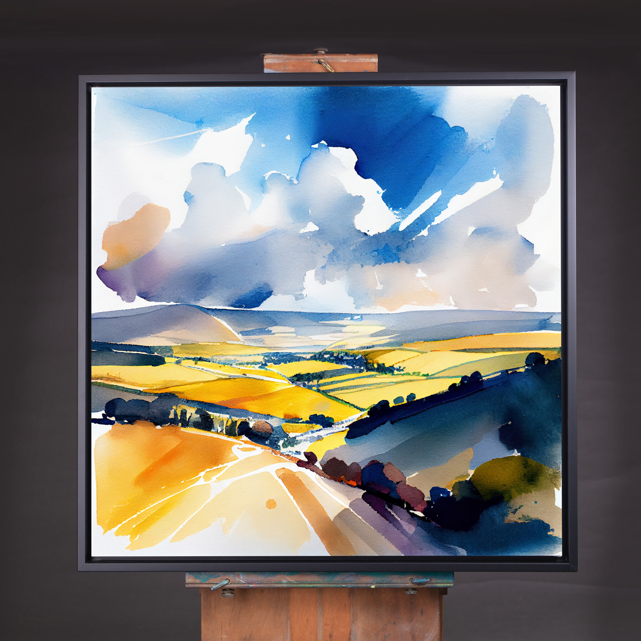 552 Sussex Impressionist Warm Tones Landscape Bedroom Wall Art | Blue Home Decor - CBF