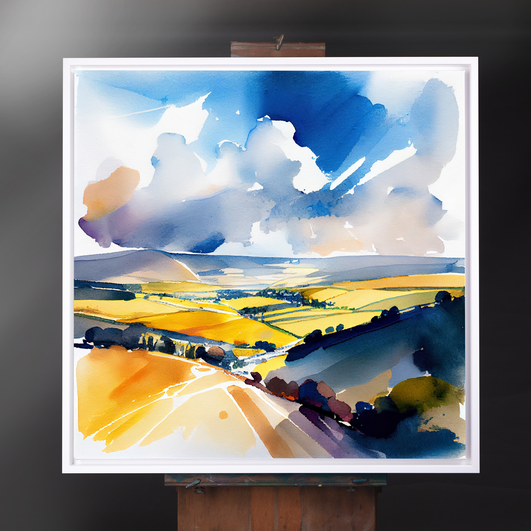 552 Sussex Impressionist Warm Tones Landscape Bedroom Wall Art | Blue Home Decor - CWF