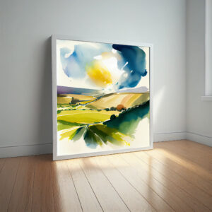 554 Sussex Impressionist Landscape Green Tones Living Room Art | Canvas Print Home Decor - impressionist, landscape, green tones, living room art, office decor