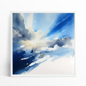 Sky Abstract Blue Art for Living Room | Modern Landscape Wall Art