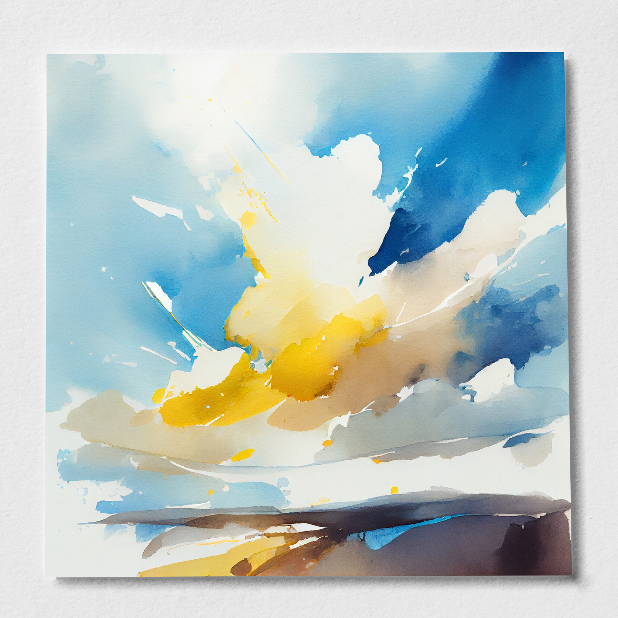 Cornwall Skyscape Abstract Blue Art for Living Room | Wall Art Home Decor - P