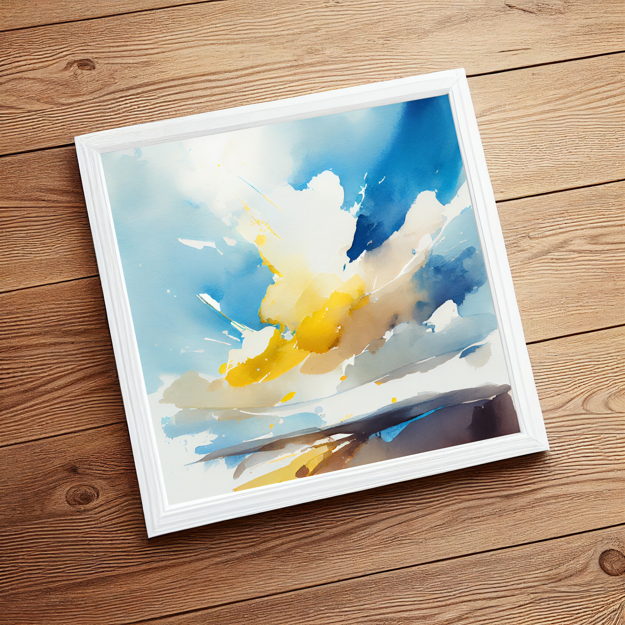 Cornwall Skyscape Abstract Blue Art for Living Room | Wall Art Home Decor -