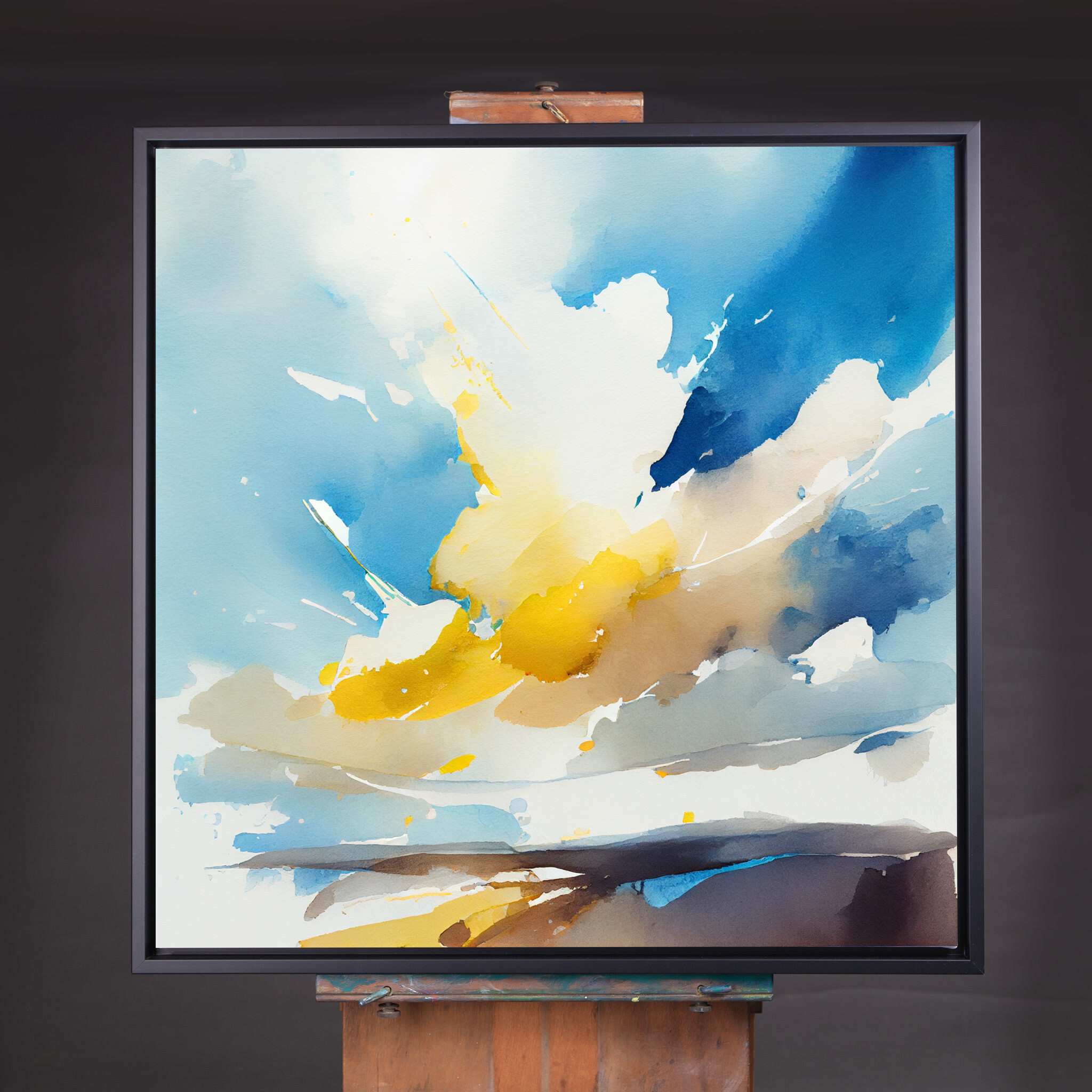 Cornwall Skyscape Abstract Blue Art for Living Room | Wall Art Home Decor - CBF