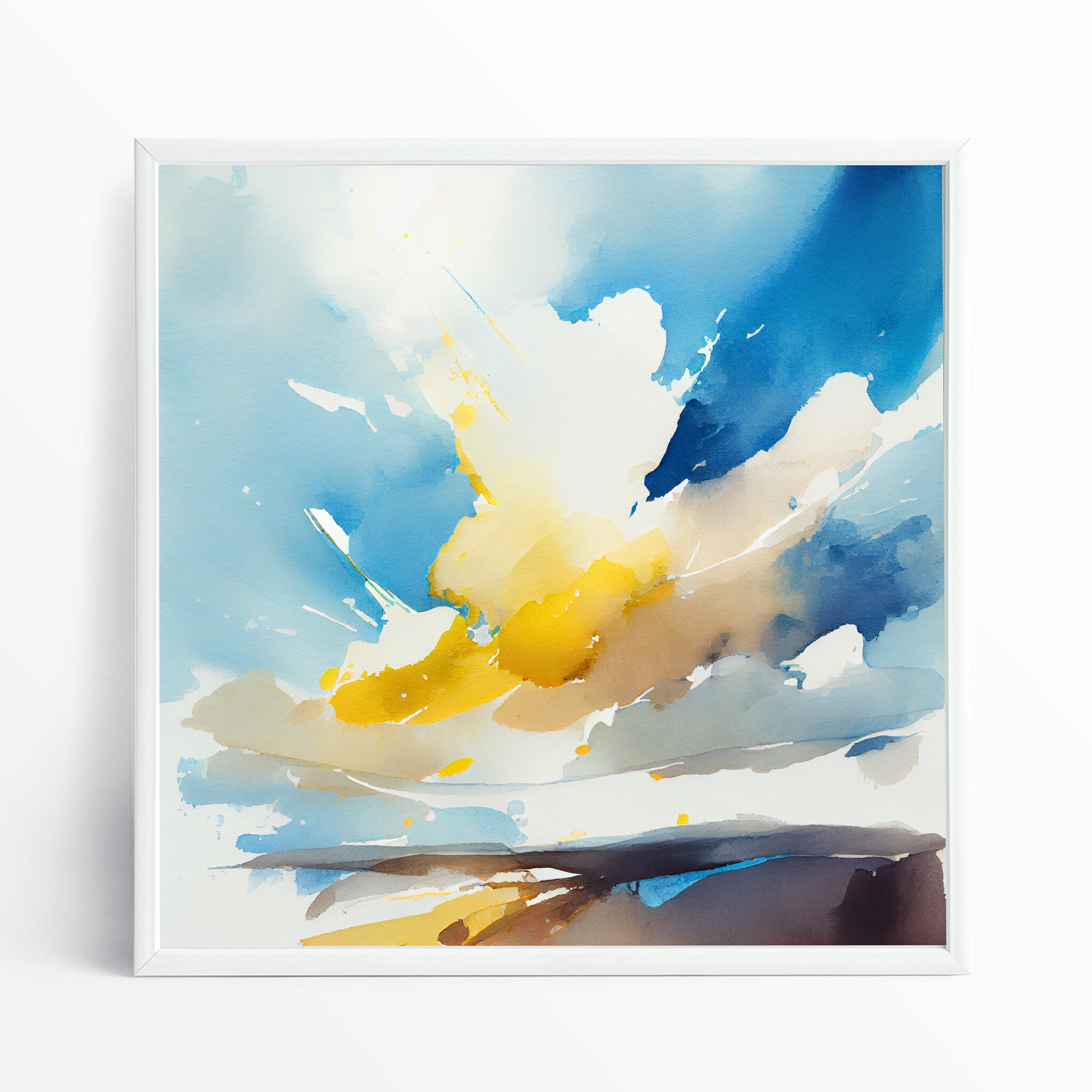 Cornwall Skyscape Abstract Blue Art for Living Room | Wall Art Home Decor - WFP
