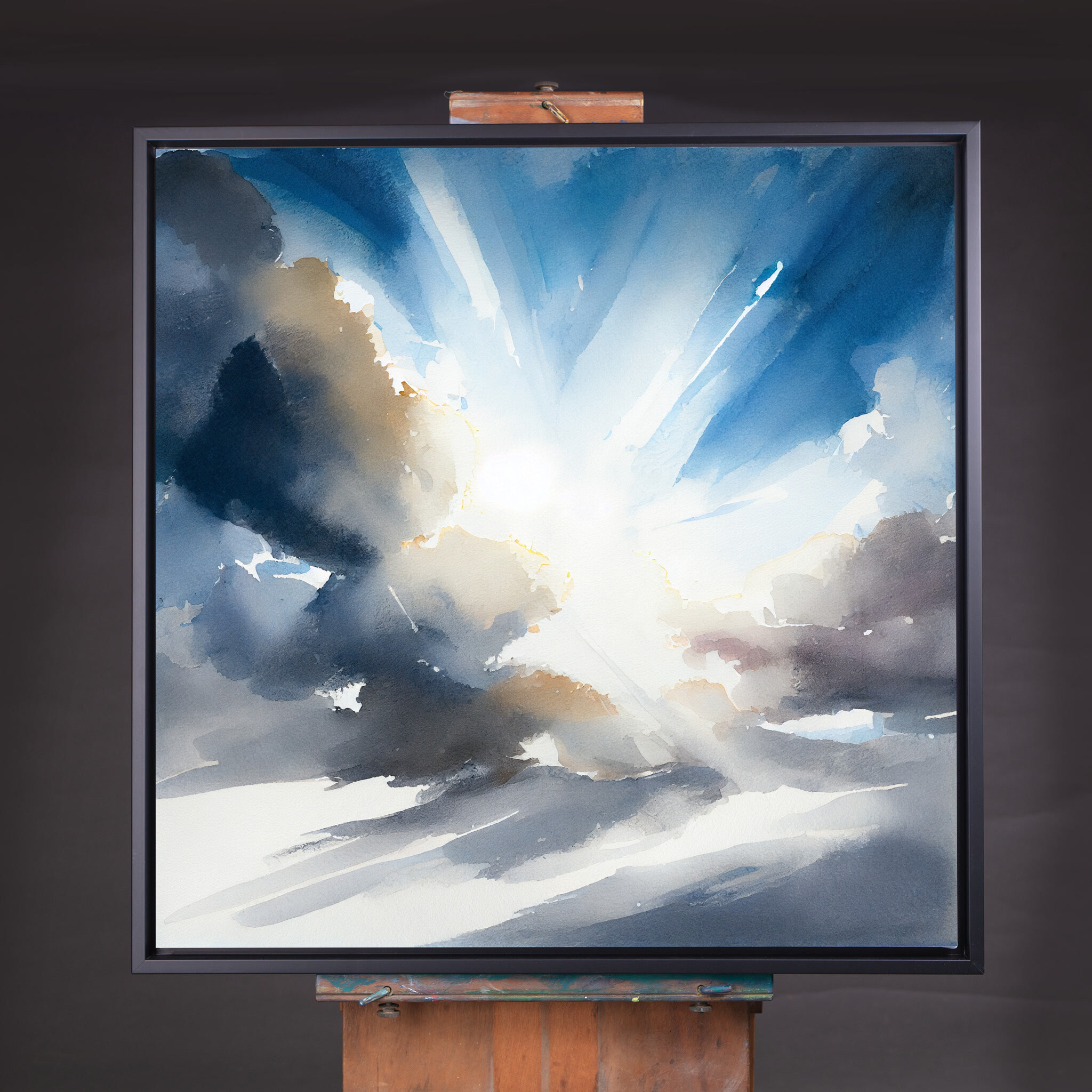 Cornwall Skyscape Watercolor Blue Art for Bedroom Decor | Calm Wall Art - CBF