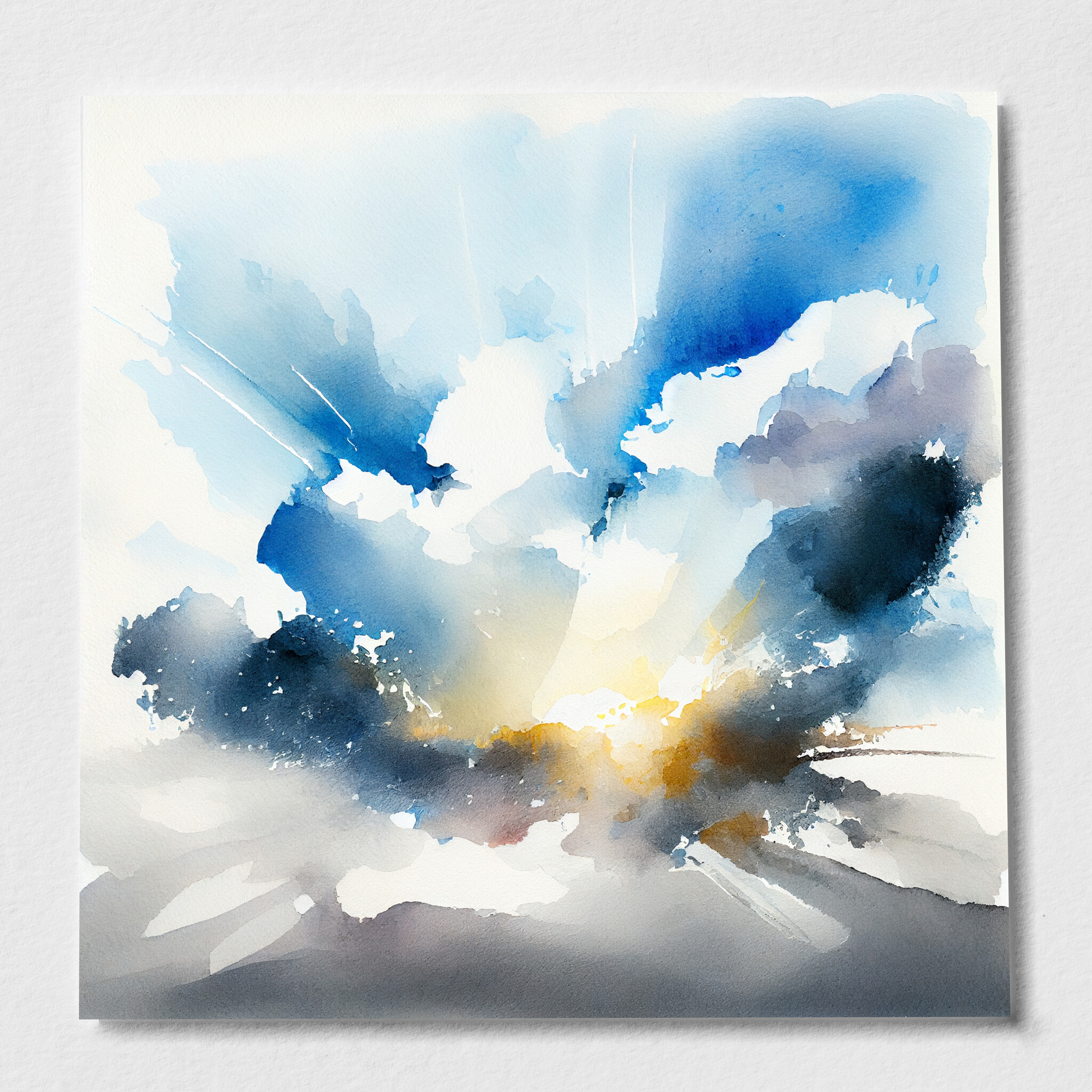 Cornwall Skyscape Abstract Blue Living Room Art | Wall Decor Canvas Print - P