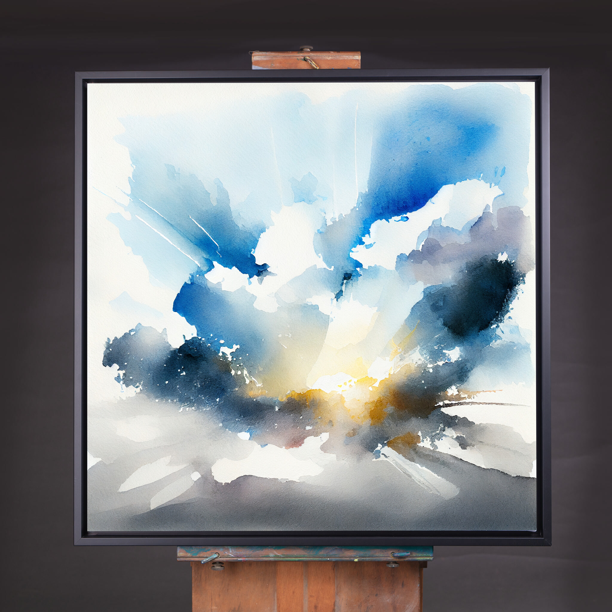 Cornwall Skyscape Abstract Blue Living Room Art | Wall Decor Canvas Print - CBF