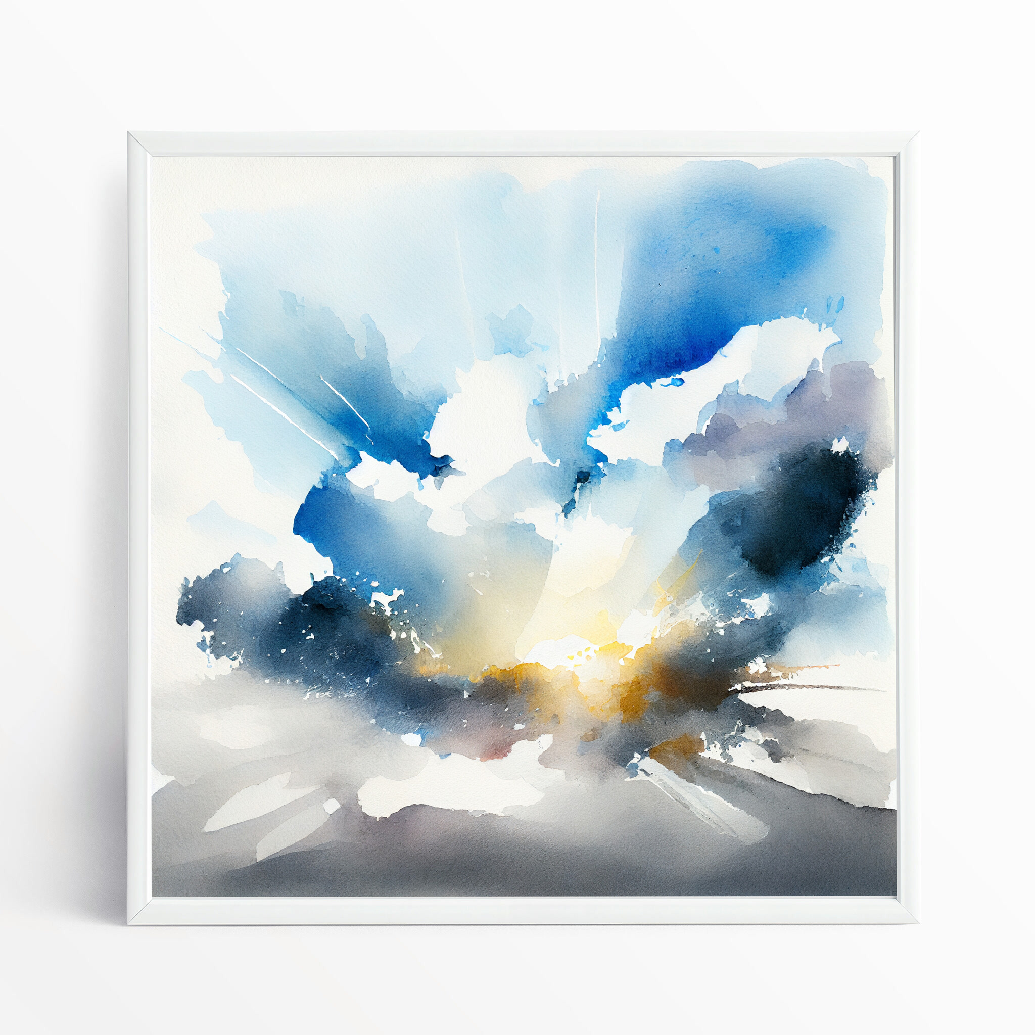 Cornwall Skyscape Abstract Blue Living Room Art | Wall Decor Canvas Print