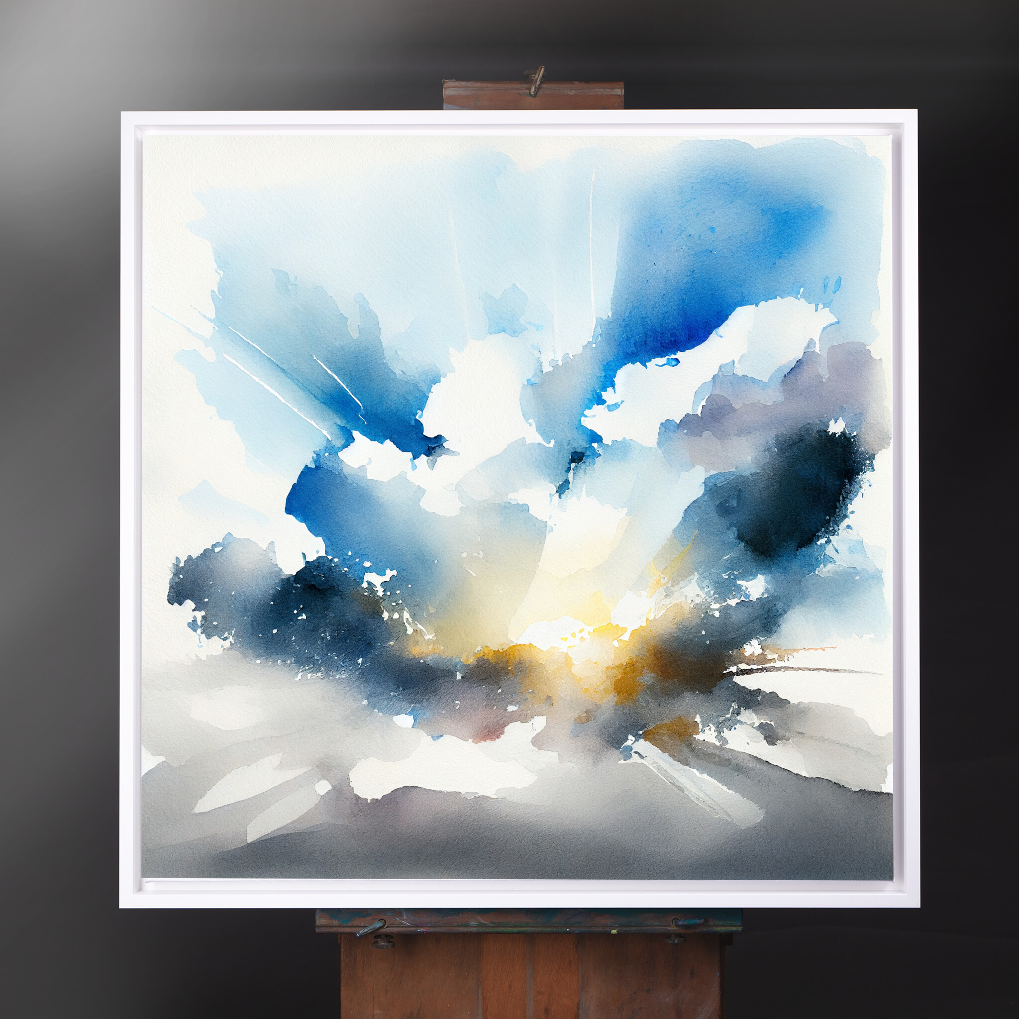 Cornwall Skyscape Abstract Blue Living Room Art | Wall Decor Canvas Print - CWF
