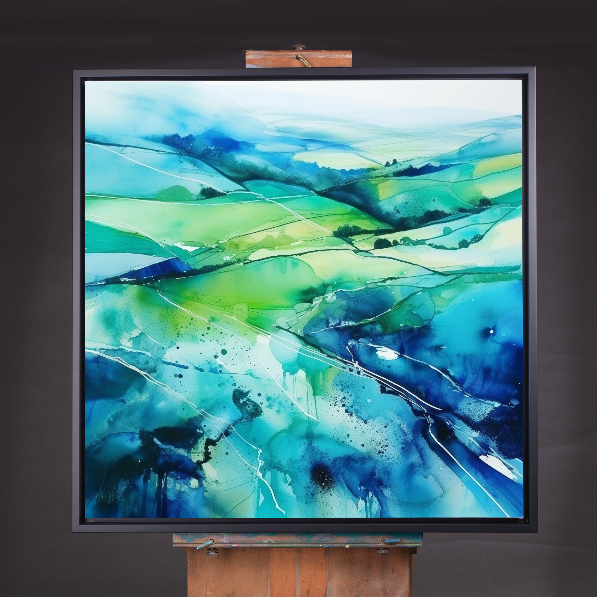 Southdowns Impressionist Abstract Blue Art for Living Room | Canvas Print Home Decor - CBF