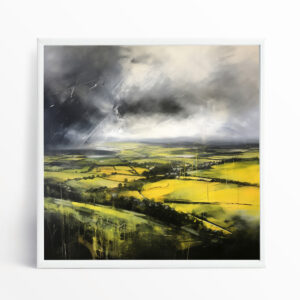 Southdowns Abstract Landscape Grey Tones Living Room Wall Art | Modern Home Decor