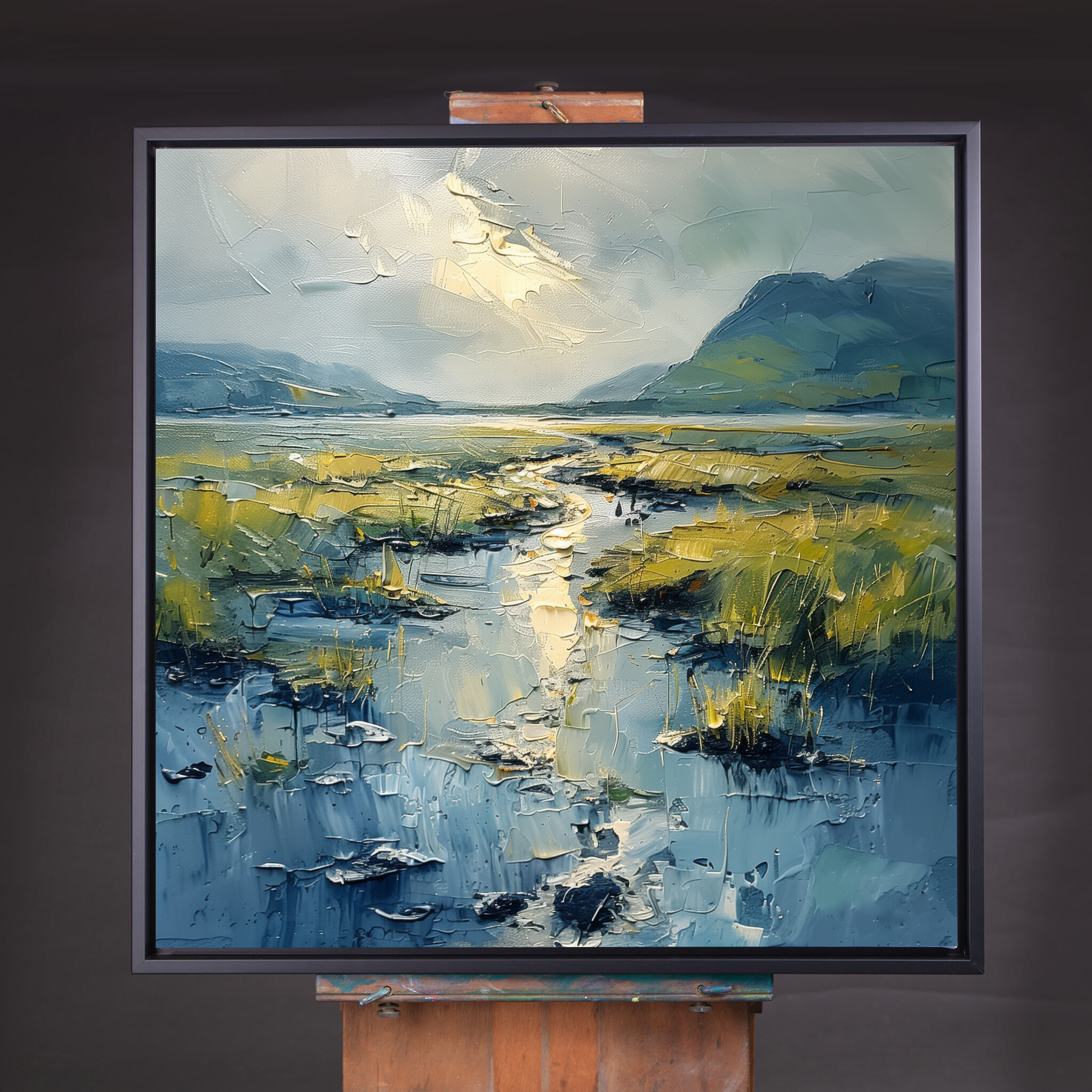 Donegal Impressionist Blue Grey Living Room Wall Art | Home Decor Canvas Print - CBF