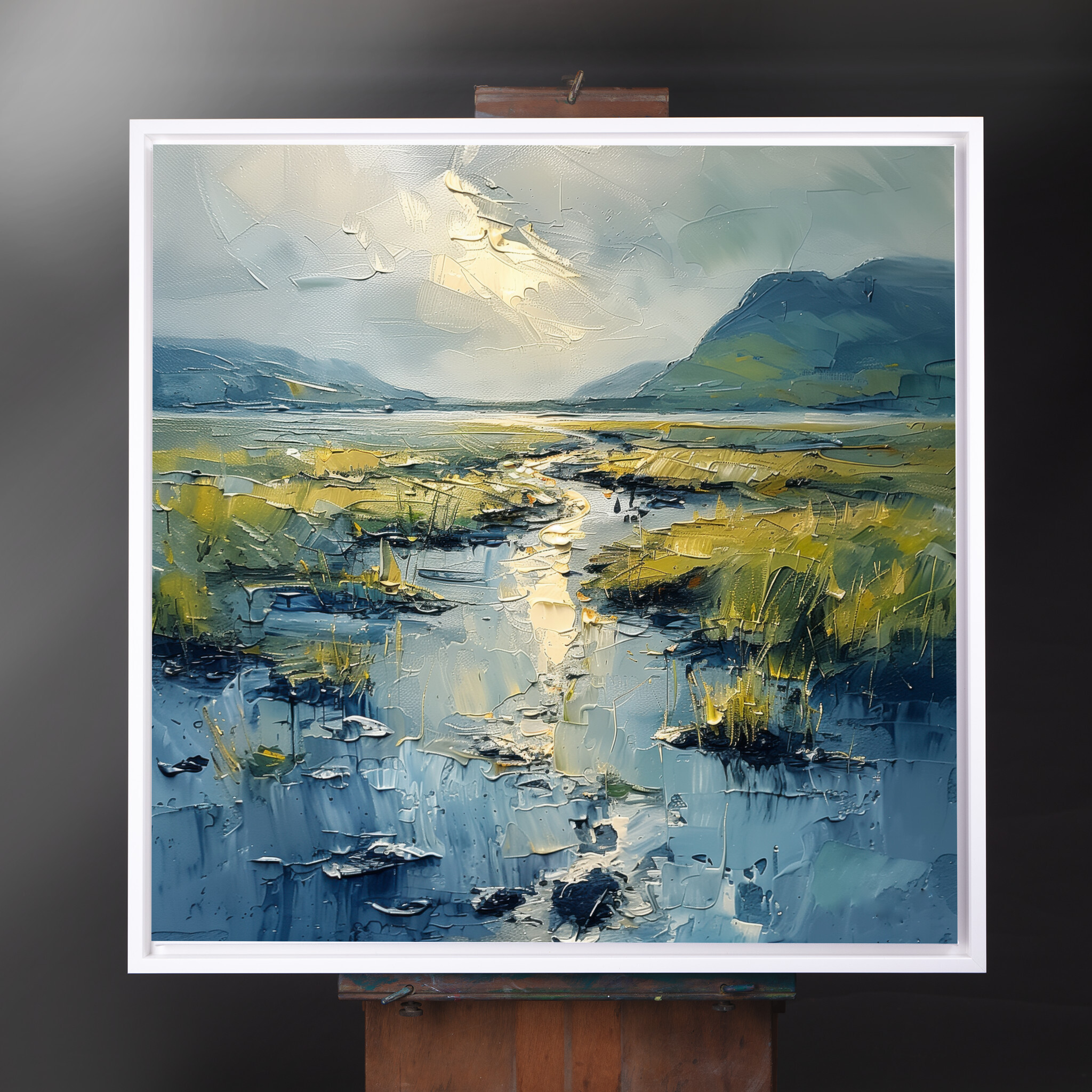 Donegal Impressionist Blue Grey Living Room Wall Art | Home Decor Canvas Print - CWF