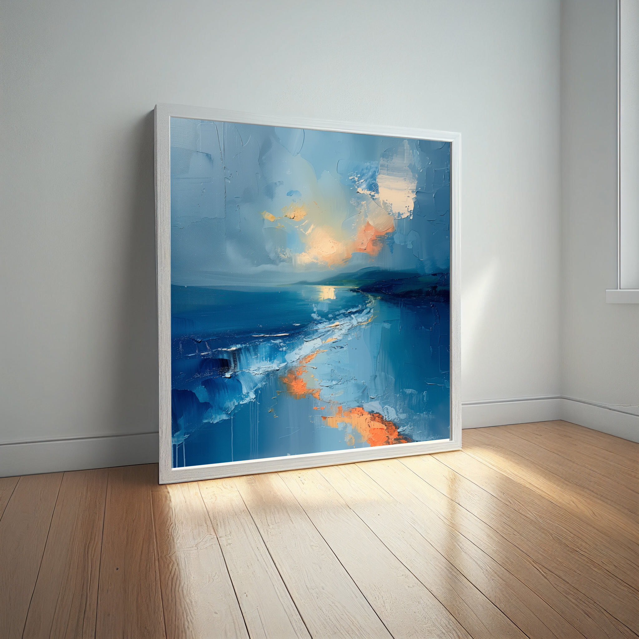 Donegal Coastal Impressionist Blue Landscape Wall Art | Perfect Ocean Home Decor -