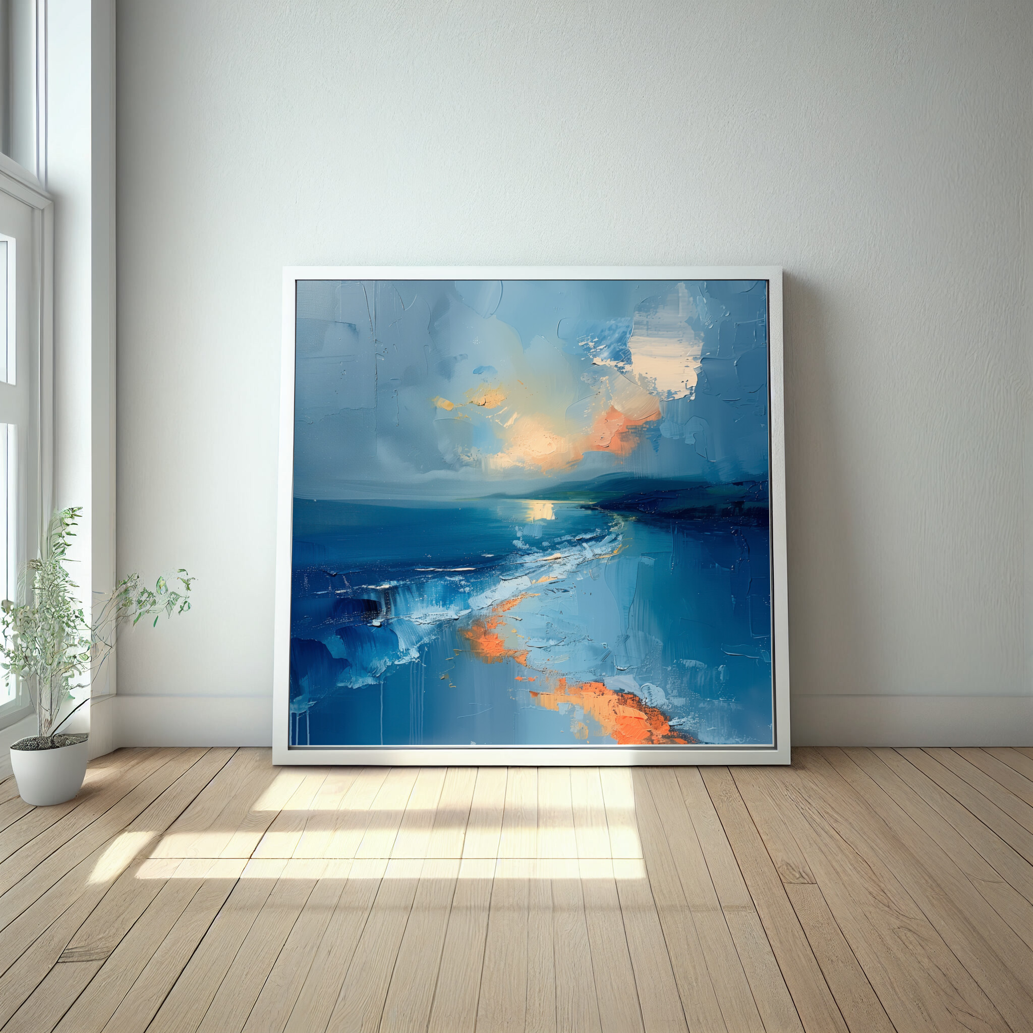 Donegal Coastal Impressionist Blue Landscape Wall Art | Perfect Ocean Home Decor -