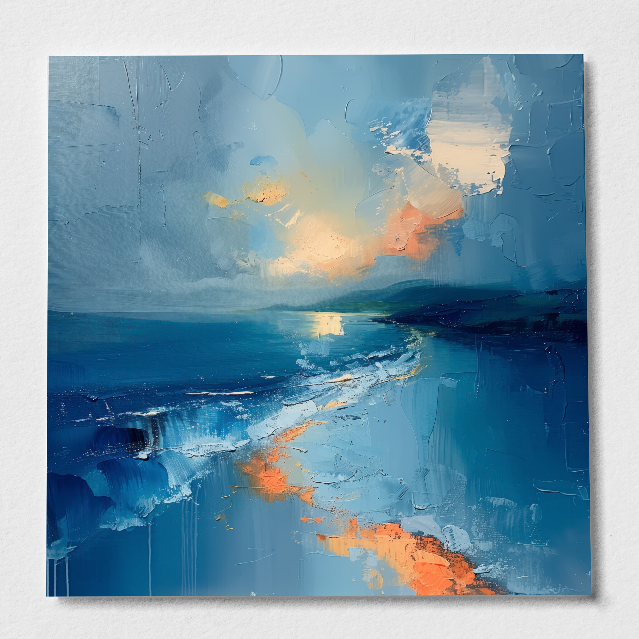 Donegal Coastal Impressionist Blue Landscape Wall Art | Perfect Ocean Home Decor - P